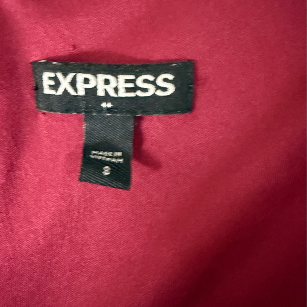 Express Deep Red Romper midsection cut out - Picture 3 of 6